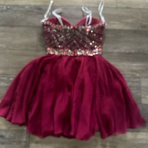 Designer Sherri hill homecoming dress maroon red with gem stones